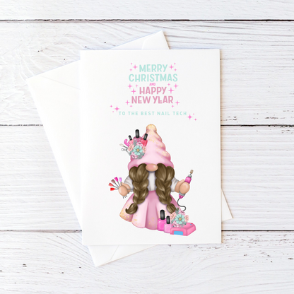 Christmas Card | Nail Tech Christmas Card | Gonk Thank You Card | Merry Christmas Nail Technician