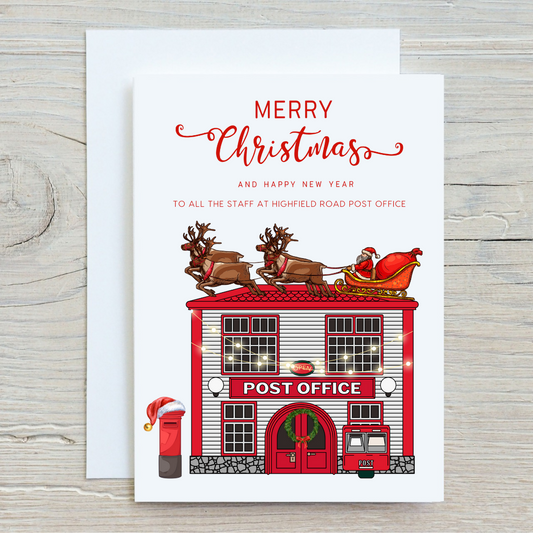 Christmas Card | Personalised Post Office Christmas Card | Staff Post Office Personalised Card