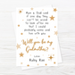 Godmother Card | Will You Be My Godmother Card | Personalised Christening Baptism Godparent Card