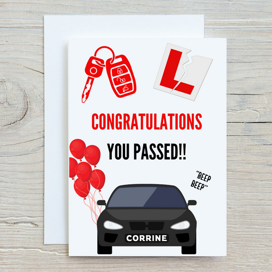 Congratulations Card | Passed Driving Test | Well Done Card - Dinky Designs