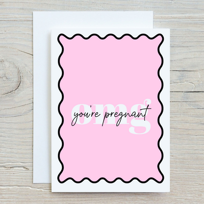Pregnancy Card | OMG You’re Pregnant Card | New Mummy Pregnancy Card