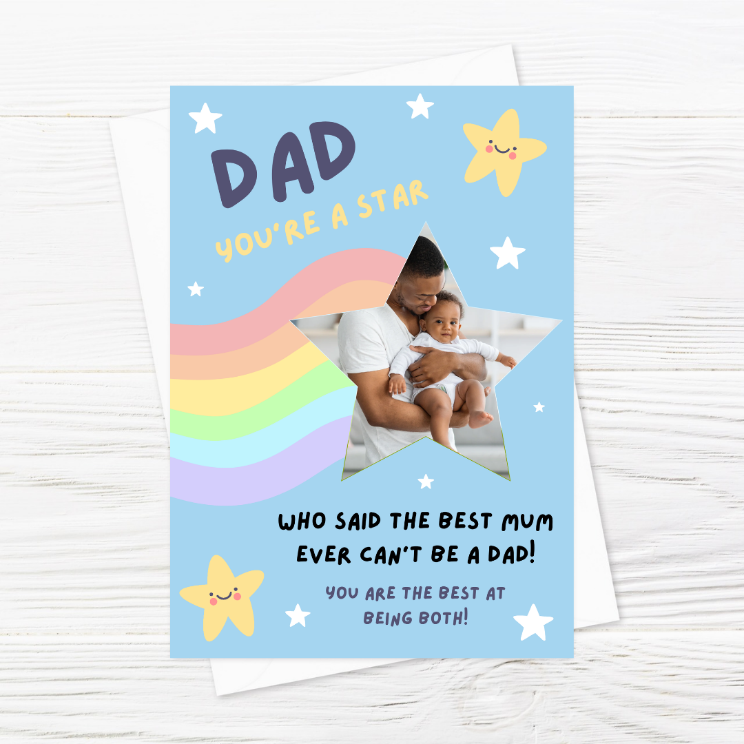 Father's Day Card | Personalised Dad Card | Photo Card - Dinky Designs
