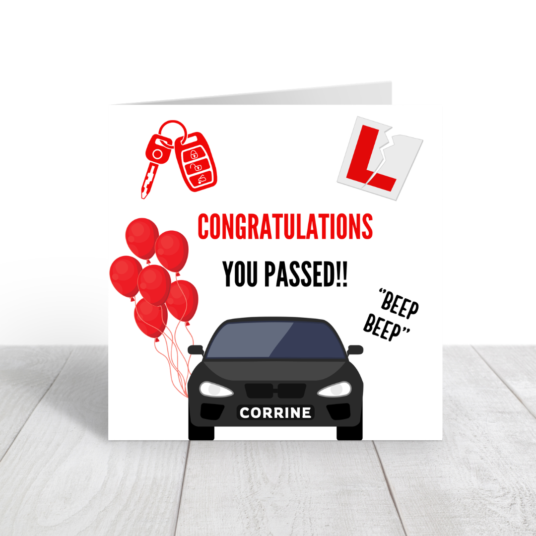 Congratulations Card | Passed Driving Test | Well Done Card - Dinky Designs