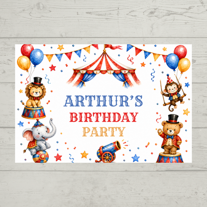 Rectangle Stickers | Circus Party Stickers | Party Bag Stickers - Dinky Designs