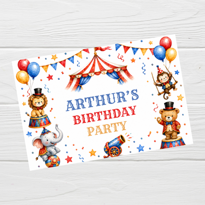 Rectangle Stickers | Circus Party Stickers | Party Bag Stickers - Dinky Designs