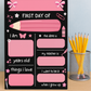 Children's Pink Print | First Day Of School Photo Prop | Laminated Keepsake
