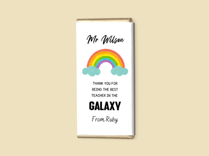 Rainbow Teacher Chocolate Wrapper Sticker | Chocolate Wrapper Label | Teacher Gift