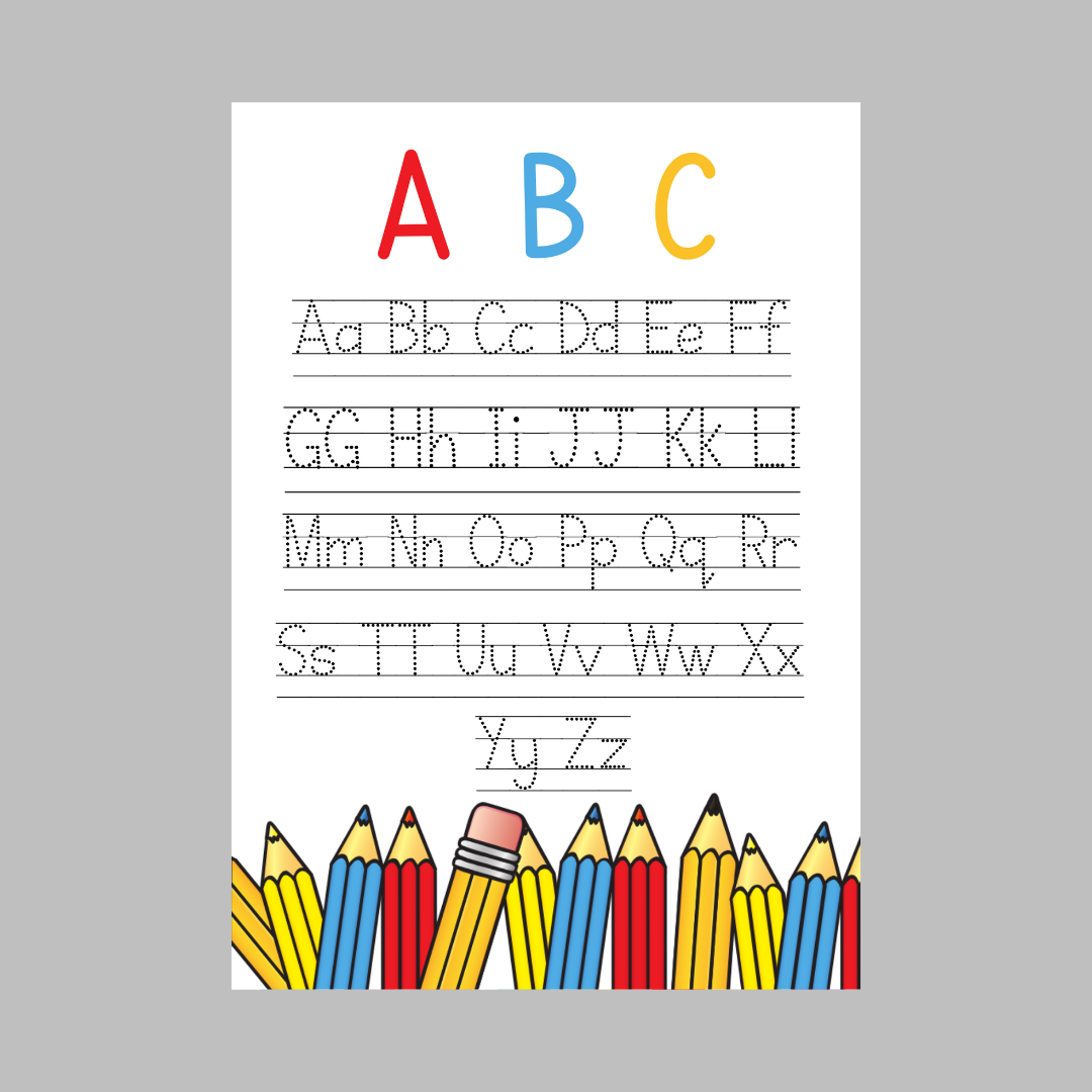 DIGITAL DOWNLOAD | Children's Alphabet Tracing | Home School, Practice Teacher Worksheets
