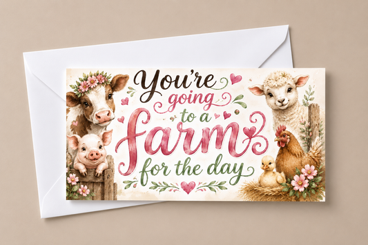 Surprise Ticket Print | You're Going To A Farm For The Day  | Ticket Pass Voucher Membership | Gift Idea - Dinky Designs