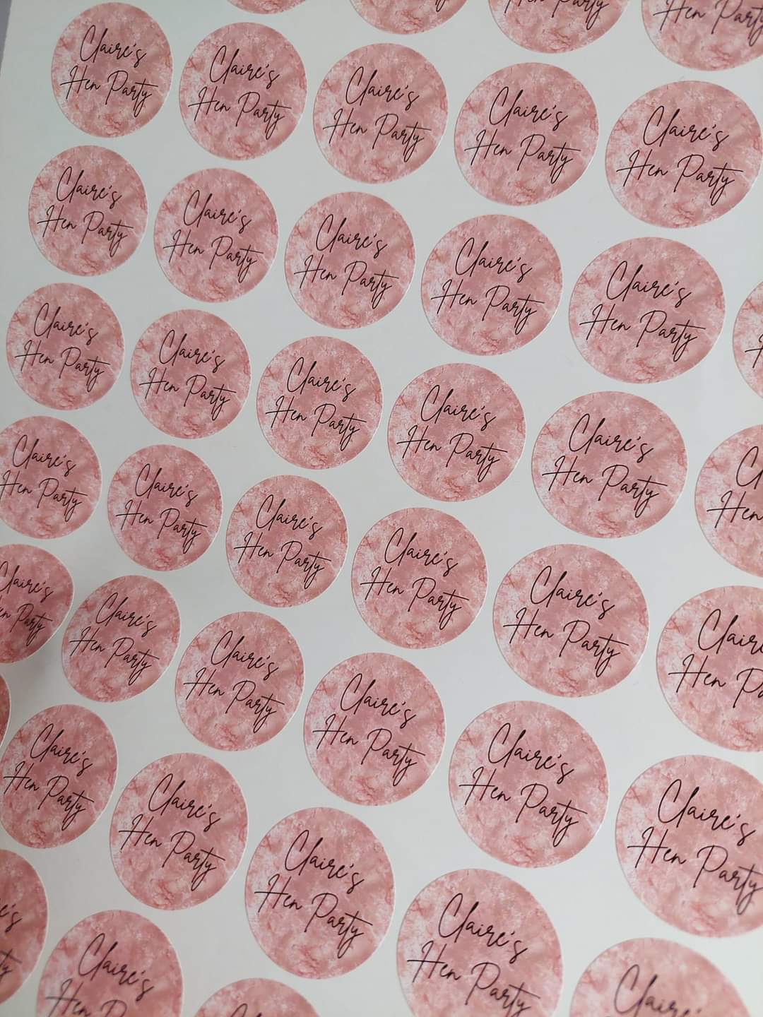 Blush Pink Birthday Stickers | Sticker Sheet 45mm Circles | Party Stickers | Circle Stickers | Sticker Sheet