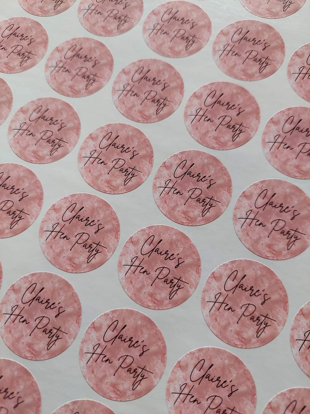 Blush Pink Birthday Stickers | Sticker Sheet 45mm Circles | Party Stickers | Circle Stickers | Sticker Sheet