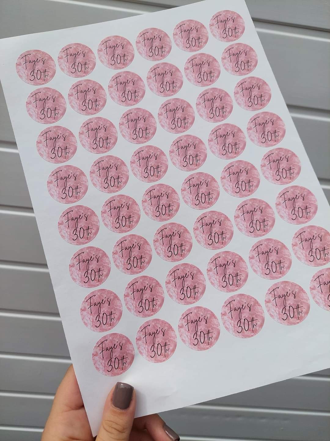 Blush Pink Birthday Stickers | Sticker Sheet 45mm Circles | Party Stickers | Circle Stickers | Sticker Sheet