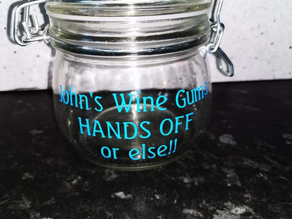 SALE | John's Wine Gums Sticker | Vinyl Sticker | Glasses Jar Sticker