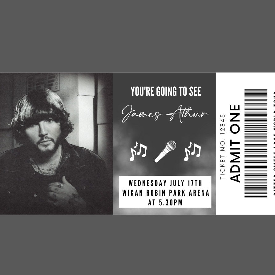 Custom Surprise Ticket Print | Personalised Ticket Voucher | Gift Idea | ANY DESIGN - Dinky Designs