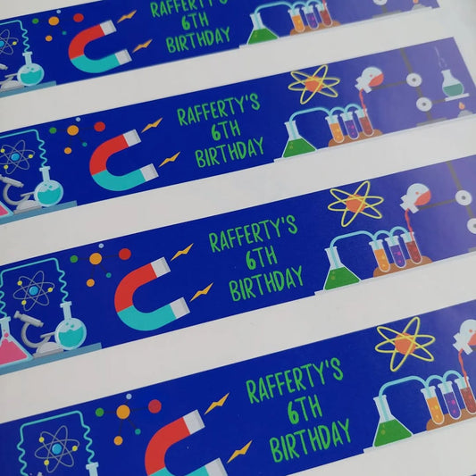 Juice Bottle Labels | Science Party Labels | Water Bottle Stickers | Science Party | Party Stickers - Dinky Designs