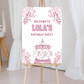 Premium Carousel Swan Welcome Board Sign | Personalised Birthday Board | Birthday Party Sign | A4, A3, A2