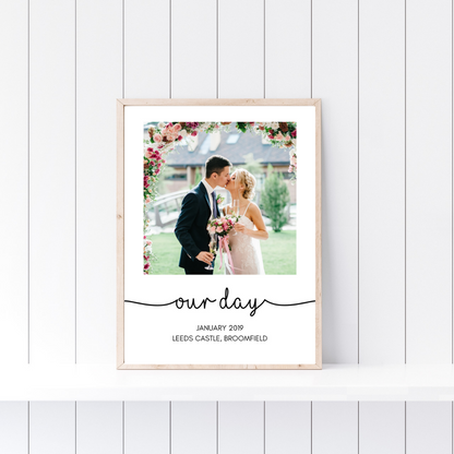 Wedding Print | Our Wedding Day | Personalised Print | Keepsake Wedding Gift