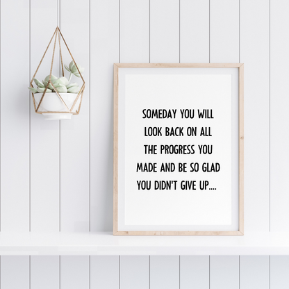 Positive Print | Don't Give Up Quote Print | Motivational Print