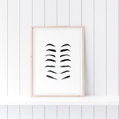 Eyebrow Shape Image Print | Salon Print | Salon Supplies
