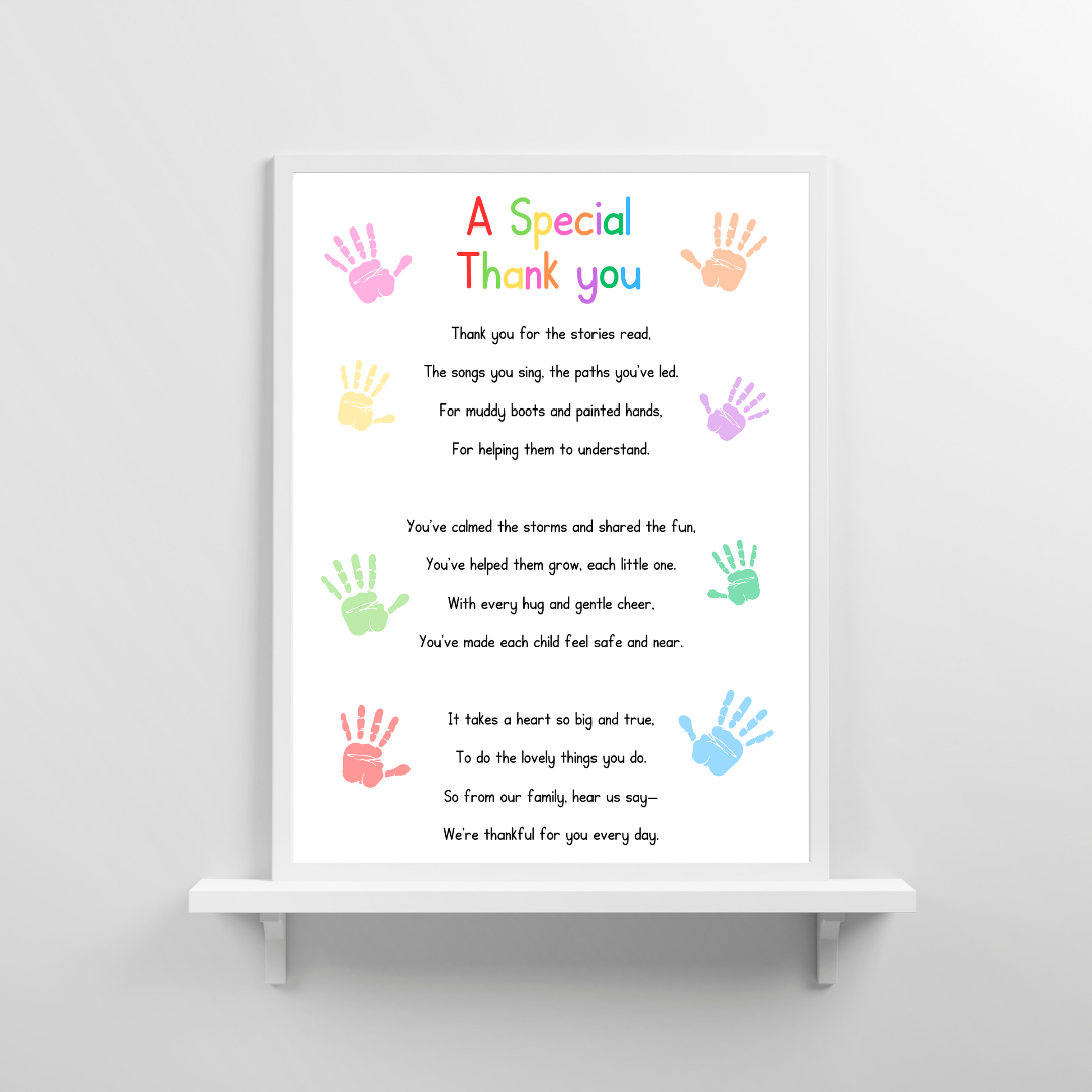 Nursery Print | A Special Thank You | Nursery Staff Print | Nursery Leaving Gift