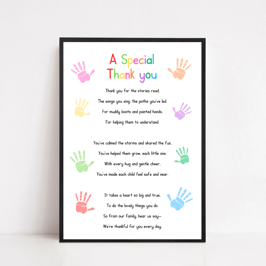Nursery Print | A Special Thank You | Nursery Staff Print | Nursery Leaving Gift