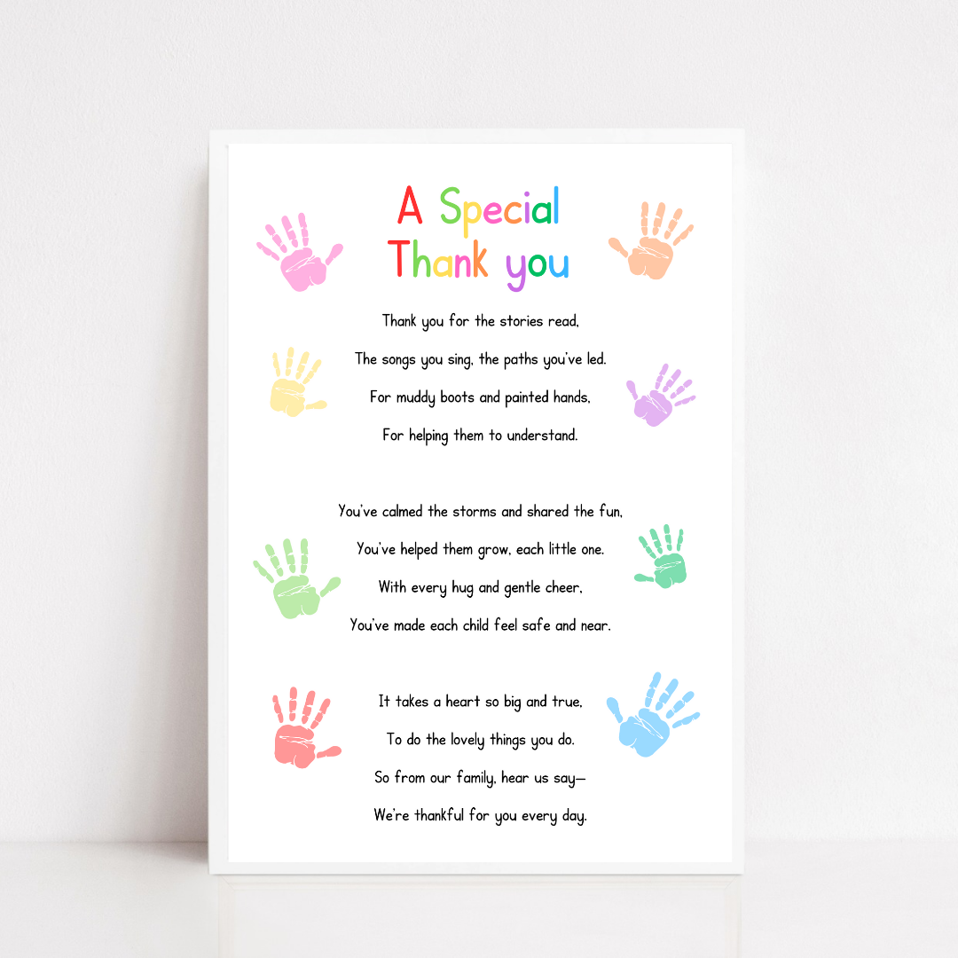 Nursery Print | A Special Thank You | Nursery Staff Print | Nursery Leaving Gift