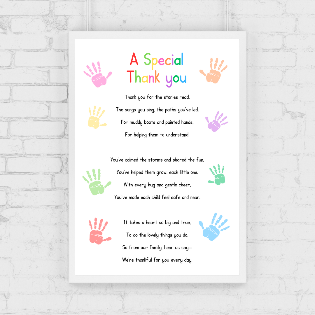 Nursery Print | A Special Thank You | Nursery Staff Print | Nursery Leaving Gift