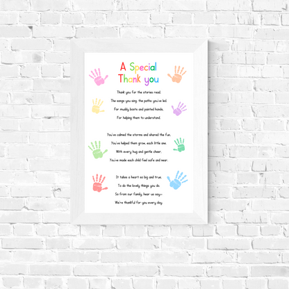 Nursery Print | A Special Thank You | Nursery Staff Print | Nursery Leaving Gift