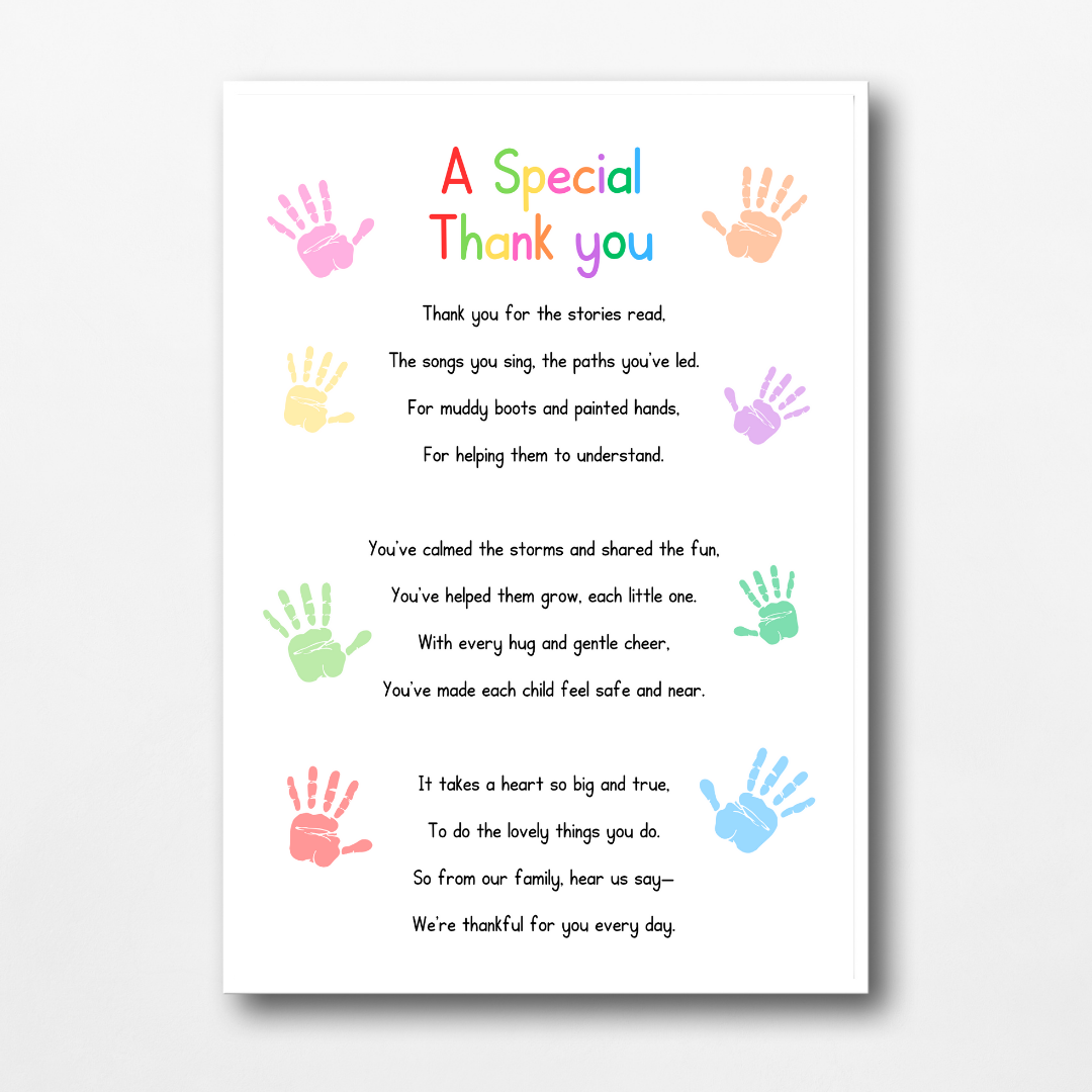 Nursery Print | A Special Thank You | Nursery Staff Print | Nursery Leaving Gift