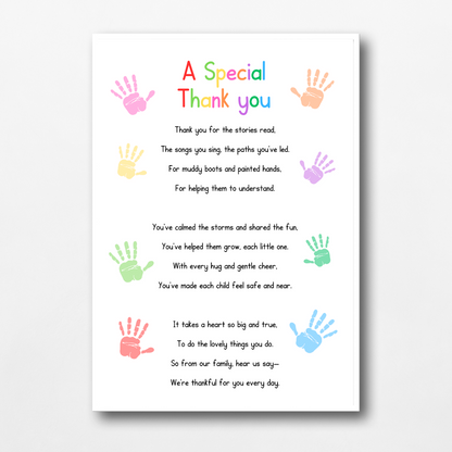 Nursery Print | A Special Thank You | Nursery Staff Print | Nursery Leaving Gift