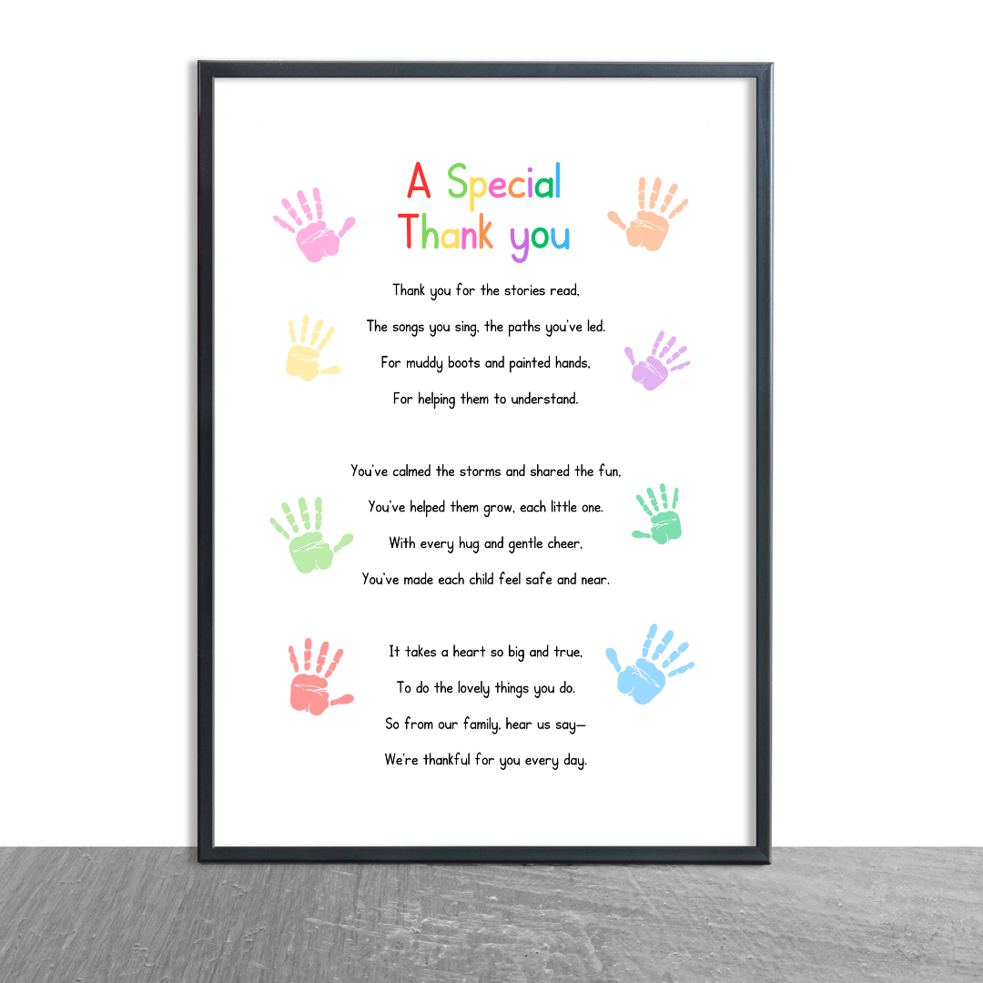 Nursery Print | A Special Thank You | Nursery Staff Print | Nursery Leaving Gift