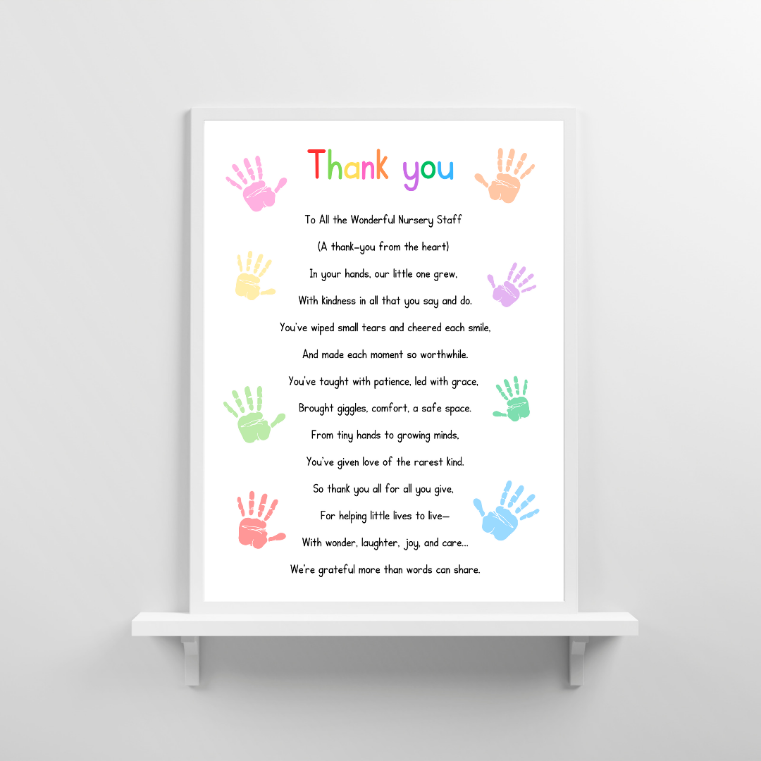 Nursery Print | Thank You | Nursery Staff Print | Nursery Leaving Gift