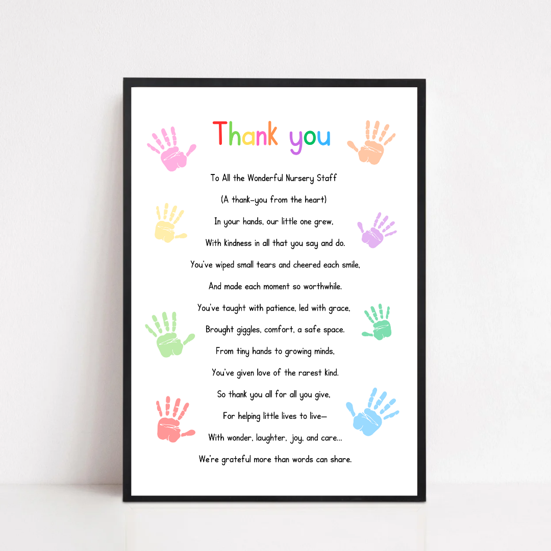Nursery Print | Thank You | Nursery Staff Print | Nursery Leaving Gift