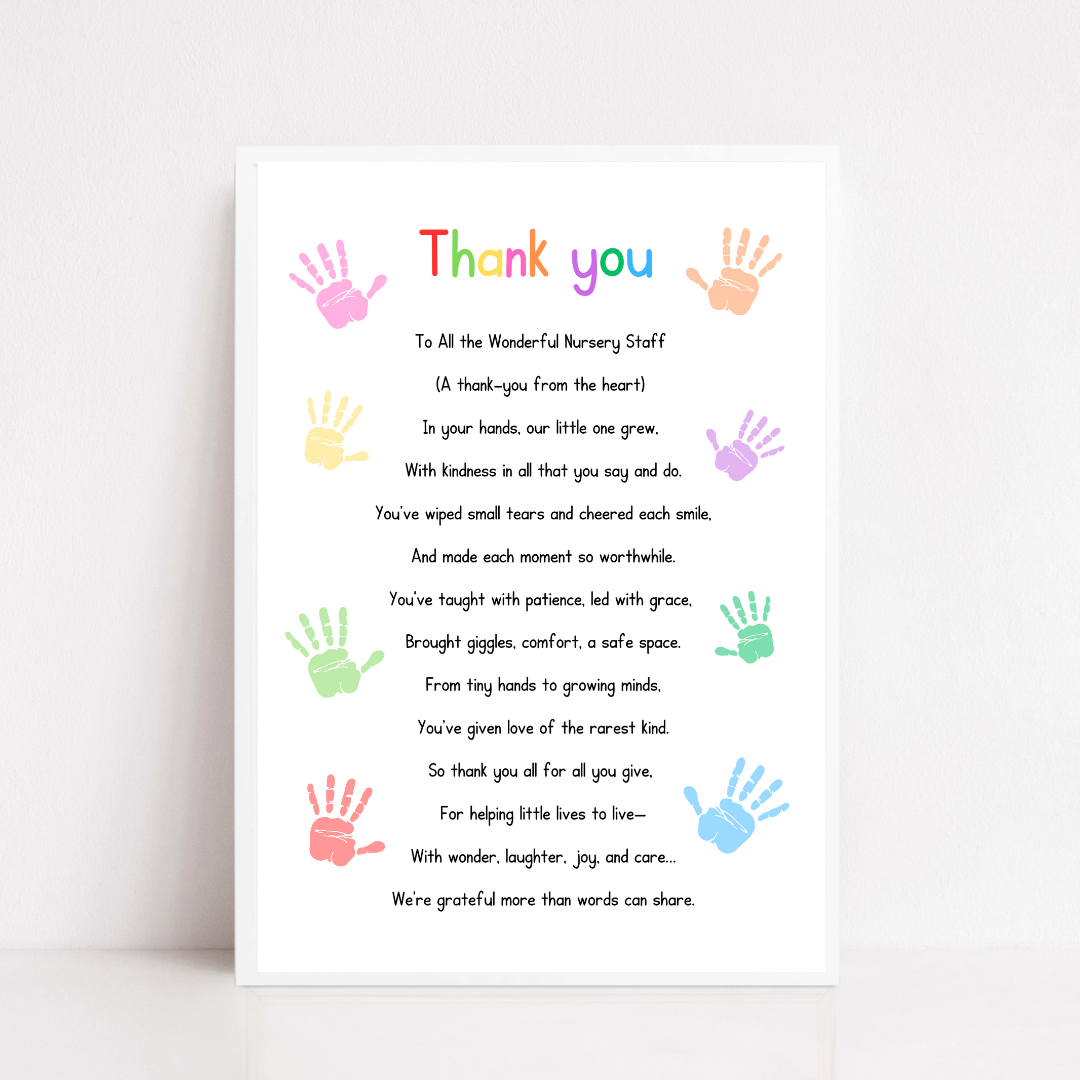 Nursery Print | Thank You | Nursery Staff Print | Nursery Leaving Gift