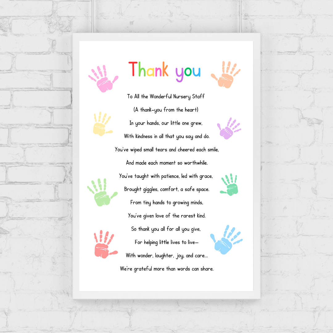 Nursery Print | Thank You | Nursery Staff Print | Nursery Leaving Gift