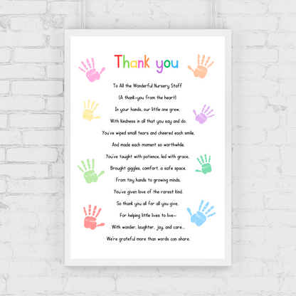 Nursery Print | Thank You | Nursery Staff Print | Nursery Leaving Gift