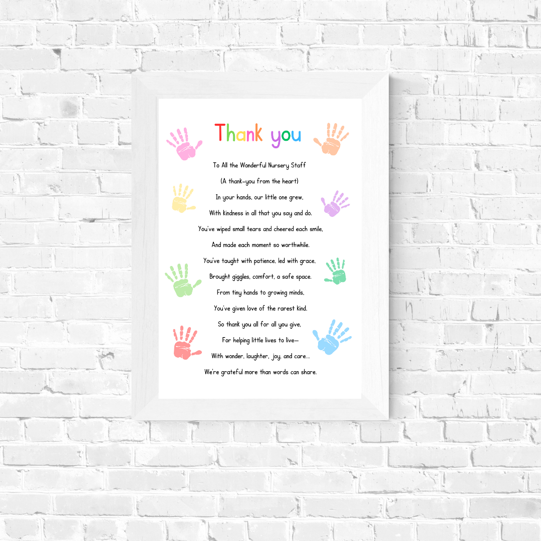 Nursery Print | Thank You | Nursery Staff Print | Nursery Leaving Gift