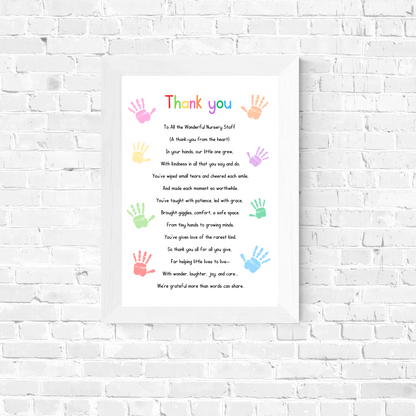 Nursery Print | Thank You | Nursery Staff Print | Nursery Leaving Gift