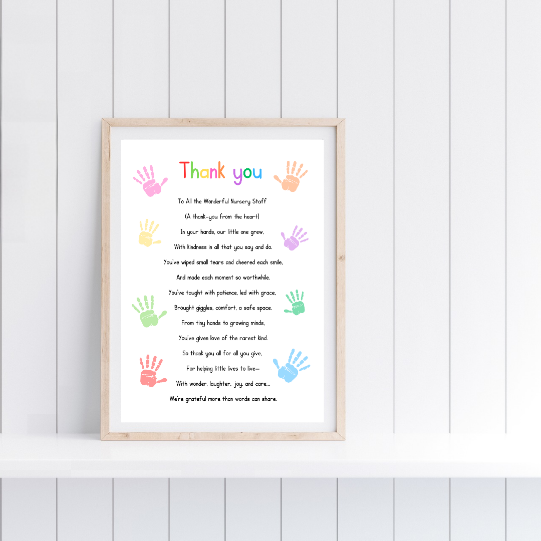 Nursery Print | Thank You | Nursery Staff Print | Nursery Leaving Gift