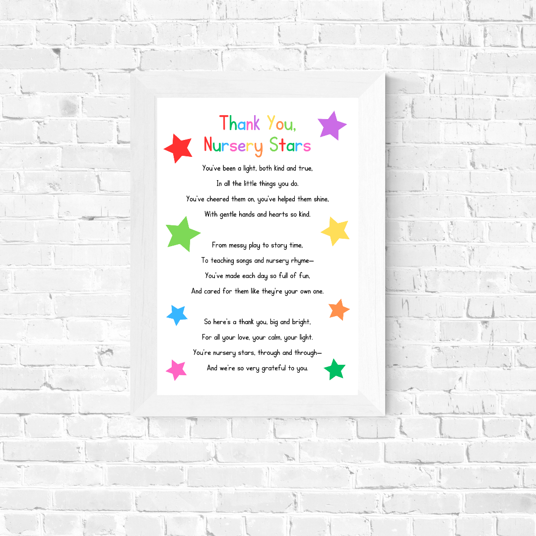 Nursery Print | Thank You Nursery Stars | Nursery Staff Print | Nursery Leaving Gift