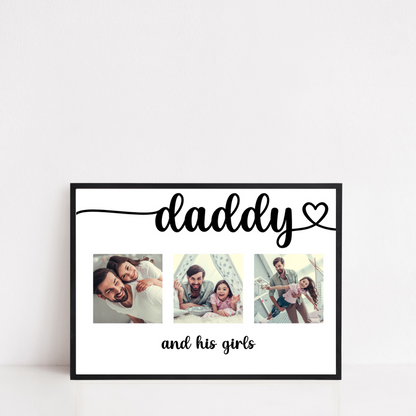 Father's Day Print | Daddy & His Girls Print | Personalised Photo Print | Father's Day Gift
