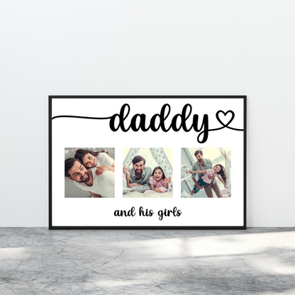 Father's Day Print | Daddy & His Girls Print | Personalised Photo Print | Father's Day Gift
