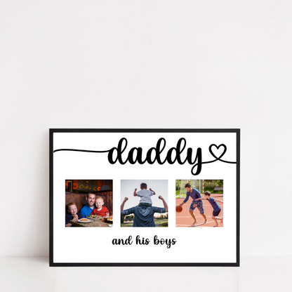 Father's Day Print | Daddy & His Boys Print | Personalised Photo Print | Father's Day Gift
