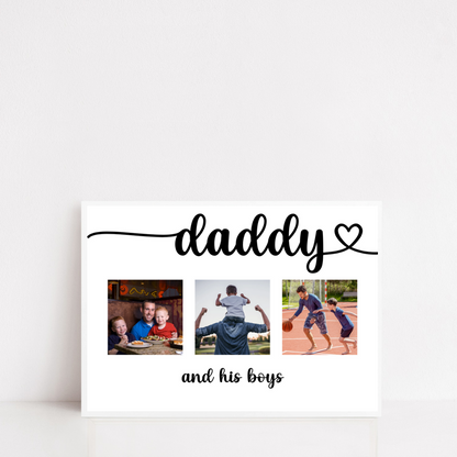Father's Day Print | Daddy & His Boys Print | Personalised Photo Print | Father's Day Gift