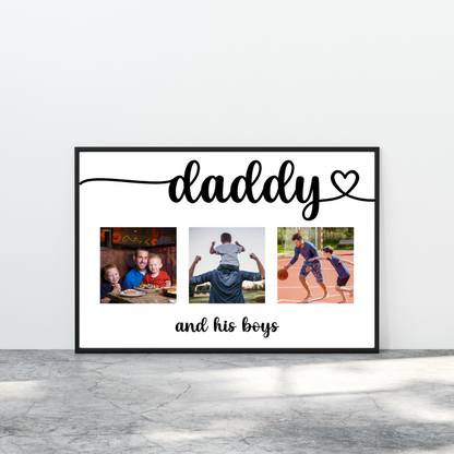 Father's Day Print | Daddy & His Boys Print | Personalised Photo Print | Father's Day Gift