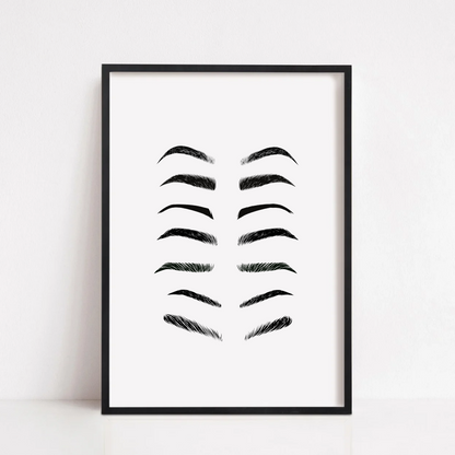 Eyebrow Shape Image Print | Salon Print | Salon Supplies