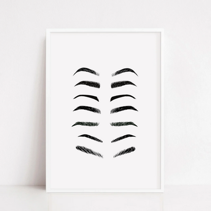 Eyebrow Shape Image Print | Salon Print | Salon Supplies