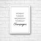 Kitchen Print | Weekdays Champagne Quote | House Prints | Wall Art | Quote Print
