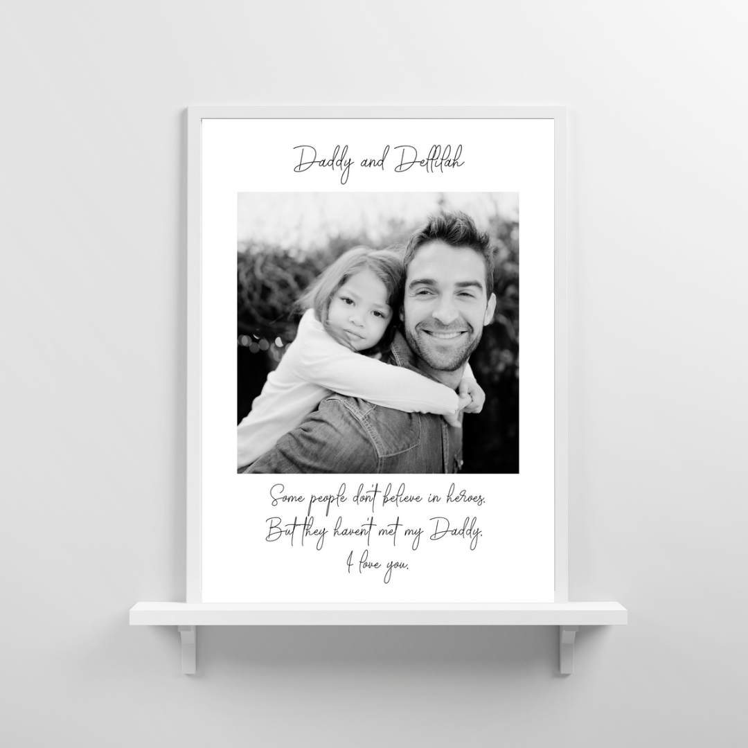 Fathers Day Print | Personalised Daddy Hero | Daddy Gift | Daddy Gift - Dinky Designs