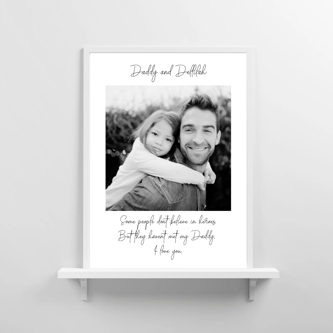 Fathers Day Print | Personalised Daddy Hero | Daddy Gift | Daddy Gift - Dinky Designs